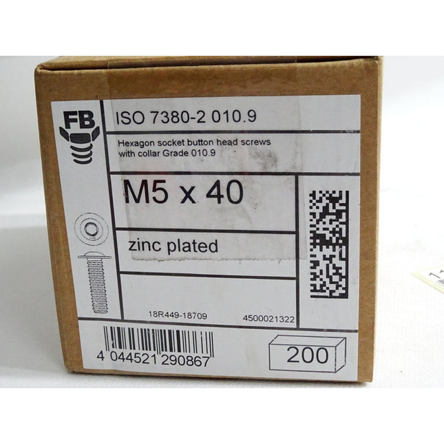 FB Linsenflanschschrauben ISO 7380-2 10.9 4500021322 M5x40 / 200 Stück - Maranos.de