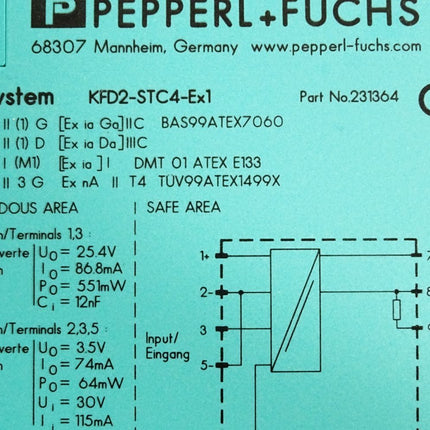 Pepperl+Fuchs SMART Transmitter Power Supply KFD2-STC4-Ex1 231364