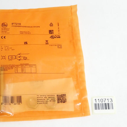 Ifm Electronic IFT216 IFK3004BBPKG/V4A/US-104 Induktiver Sensor / Neu OVP - Maranos.de