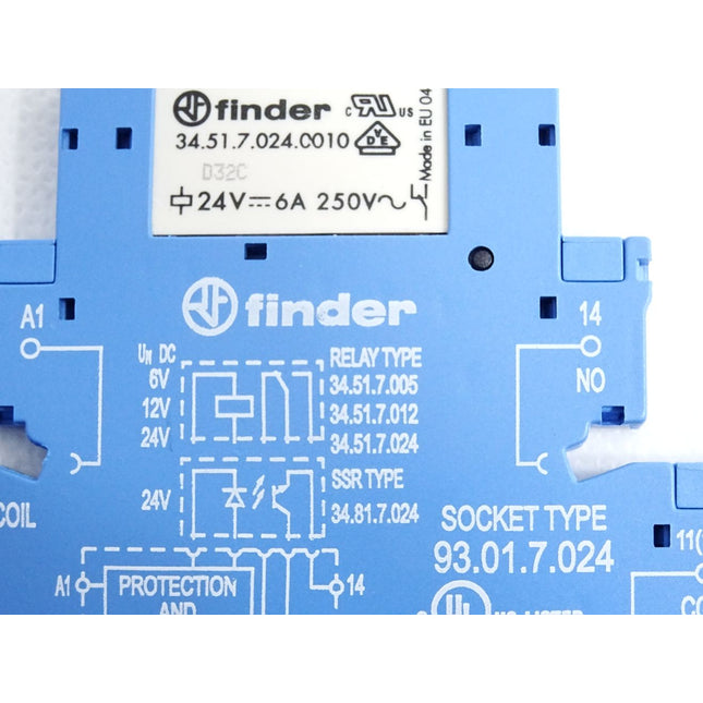 Finder Relais 34.51.7.024.0010 + Sockel 93.01.7.024 - Maranos.de