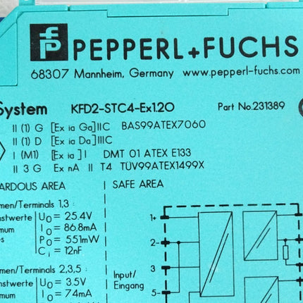 Pepperl+Fuchs SMART-Transmitterspeisegerät KFD2-STC4-Ex1.2O 231389