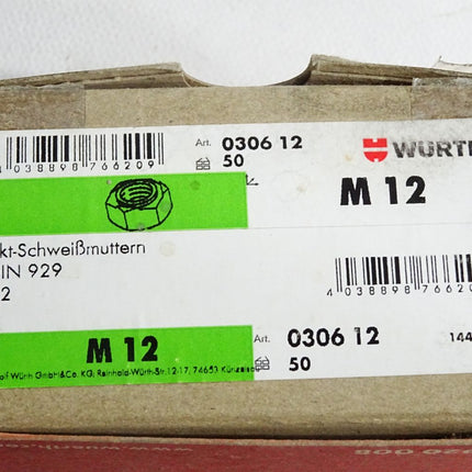 Würth Sechskantschweißmuttern DIN929 A2 M12 030612 / 50 Stück - Maranos.de