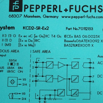 Pepperl+Fuchs KCD2-SR-Ex2 Schaltverstärker 70112153