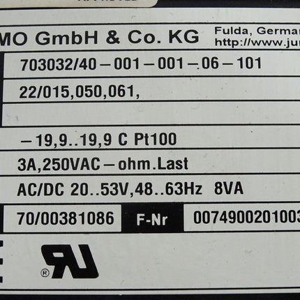 Jumo 703032/40-001-001-06-101 Kompakter Mikroprozessorregler