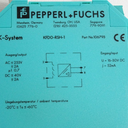 Pepperl+Fuchs Relaisbaustein 106793 KFD0-RSH-1