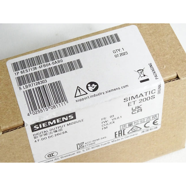 Siemens ET200S 4 F-DO 6ES7138-4FB04-0AB0 6ES7 138-4FB04-0AB0 Neu OVP versiegelt