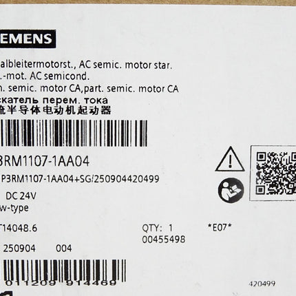 Siemens AC Halbleitermotorstarter 3RM1107-1AA04 / Neu OVP