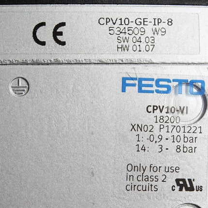 Festo Ventilinsel 534509 CPV10-GE-IP-8 Multipol CPV10-VI-P8-M7-B 152423 18200 - Maranos.de