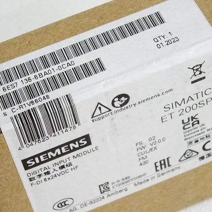 Siemens ET200SP F-DI 6ES7136-6BA01-0CA0 6ES7 136-6BA01-0CA0 / Neu OVP versiegelt