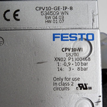 Festo Ventilinsel 534509 CPV10-GE-IP-8 Multipol CPV10-VI-P8-M7-B 152423 18200 - Maranos.de