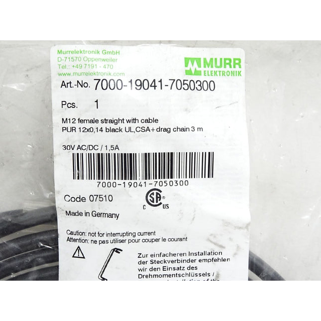 Murr Elektronik 7000-19041-7050300 Sensor-kabel / Neu OVP