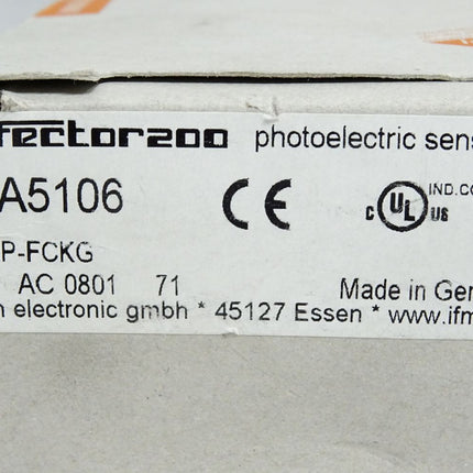 Ifm electronic Efector200 OA5106 Reflexlichtschranke OAP-FCKG / Neu OVP - Maranos.de