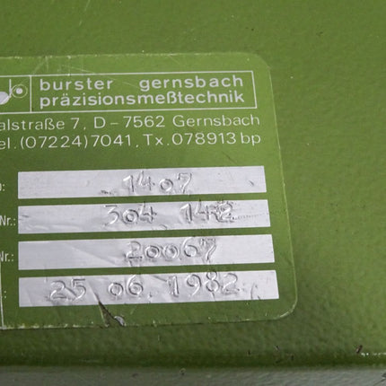 Burster Gernsbach Präzisions Widerstands Dekade Typ 1407 304142 - Maranos.de