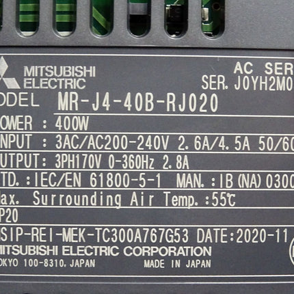 Mitsubishi MR-J4-40B-RJ020 Servoverstärker - Maranos.de
