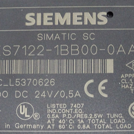 Siemens SC Electronic Submodule 2DO 6ES7122-1BB00-0AA0 6ES7 122-1BB00-0AA0