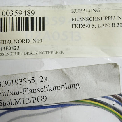 B.30193885 Einbau-Flanschkupplung 5-pol M12/PG9 FKD5-0.5 / Unbenutzt - Maranos.de