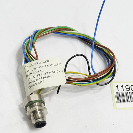 Lumberg Automation Einbaustecker M12x1 RSFP5/0,5 M 5-polig mit Erdleiter M16 Neu - Maranos.de