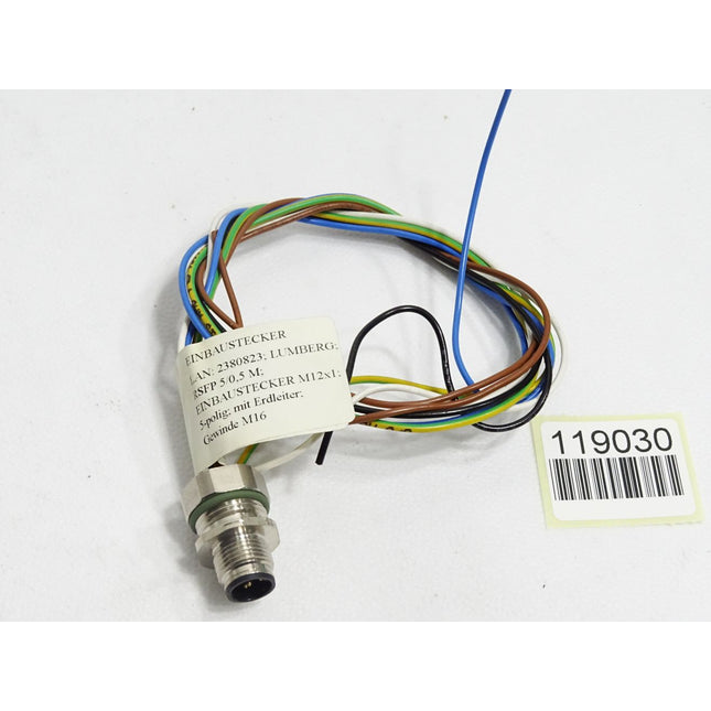 Lumberg Automation Einbaustecker M12x1 RSFP5/0,5 M 5-polig mit Erdleiter M16 Neu - Maranos.de
