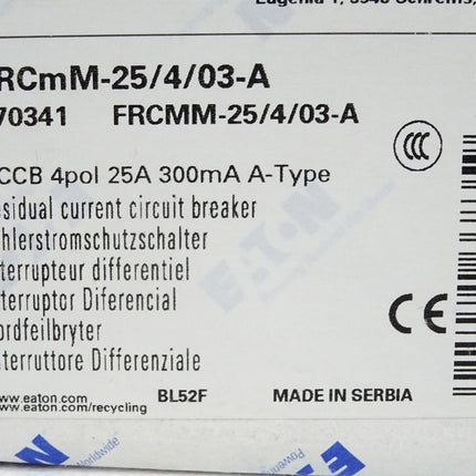 Eaton 170341 FRCMM-25/4/03-A FI-Schalter / Neu OVP