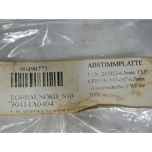 Tox pressotechnik Abstimmplatte CEB 030.035-017-6,5mm TOX-217922-6.5mm Unbenutzt - Maranos.de