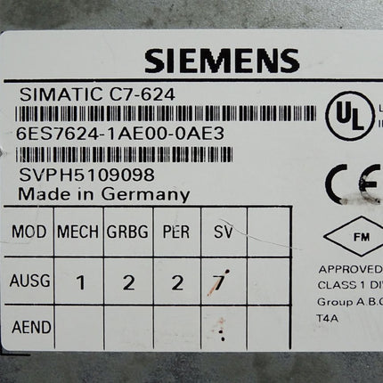 Siemens Panel C7-624 6ES7624-1AE00-0AE3 6ES7 624-1AE00-0AE3 - Maranos.de