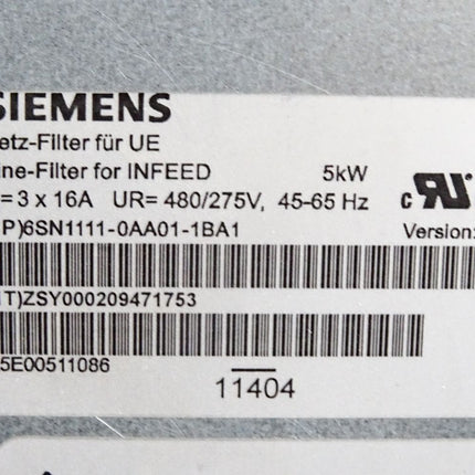 Siemens Netz-Filter für UE 6SN1111-0AA01-1BA1 / Neuwertig - Maranos.de
