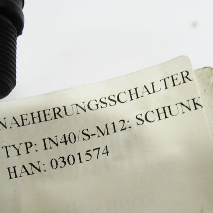 Schunk Näherungsschalter 0301574 SI P IN 40/S IN40-S-M12 / Unbenutzt - Maranos.de