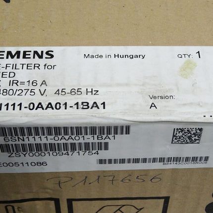 Siemens Netz-Filter für UE 6SN1111-0AA01-1BA1 / Neu OVP versiegelt - Maranos.de