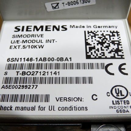 Siemens Simodrive U/E Modul INT-EXT.5/10KW 6SN1146-1AB00-0BA1 / Neuwertig - Maranos.de