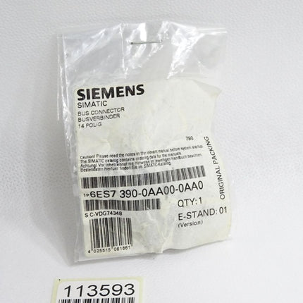 Siemens Busverbinder 14-polig 6ES7390-0AA00-0AA0 6ES7 390-0AA00-0AA0  / Neu OVP - Maranos.de