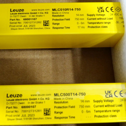 Leuze electronic 68001107 MLC510R14-750 + 68000107 MLC500T14-750 E+S / Neu OVP - Maranos.de