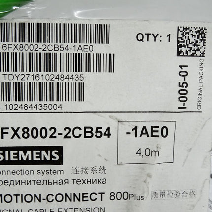 Siemens Signalleitung Verlängerung 6FX8002-2CB54-1AE0 /Unbenutzt mit Lagerspuren