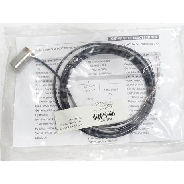 Tox Pressotechnik Presskraftsensor TOX-CKN 072 249472 / Neu OVP - Maranos.de