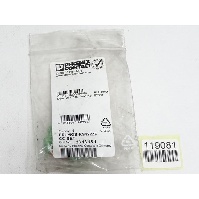 Phoenix Contact Stecker für 2313151 PSI-MOS-RS422ZF CC-SET / Neu OVP - Maranos.de