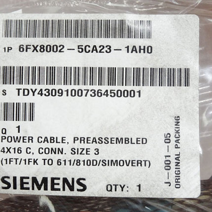 Siemens 6FX8002-5CA23-1AH0 Leistungsleitung / Neu OVP
