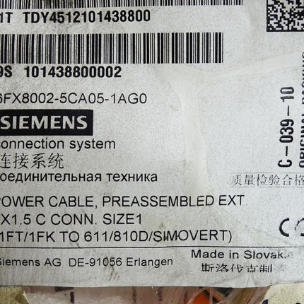 Siemens 6FX8002-5CA05-1AG0 Kabel Verlängerung / Unbenutzt mit Lagerspuren