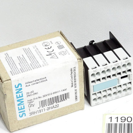Siemens Hilfsschalterblock 3RH1911-2HA22 / Neu OVP