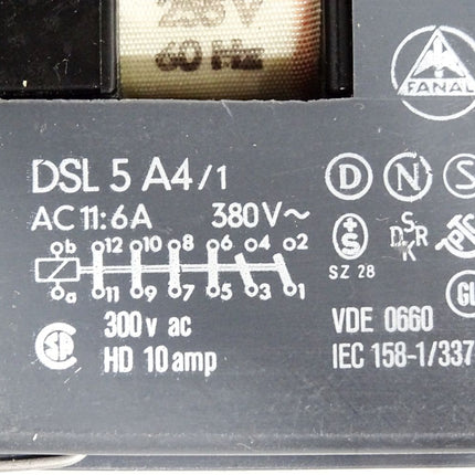 Fanal Schütz DSL 5 A4 /1 DSL5A4 AC11:6A 380VAC / Neu
