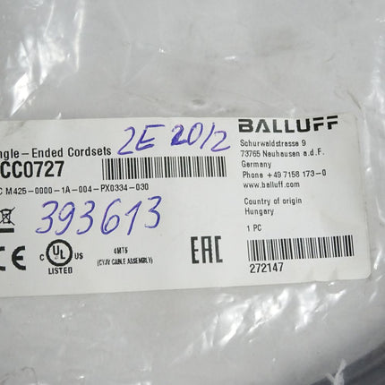 Balluff BCC0727 BCC M425-0000-1A-004-PX0334-030 Sensor Kabel / Neu