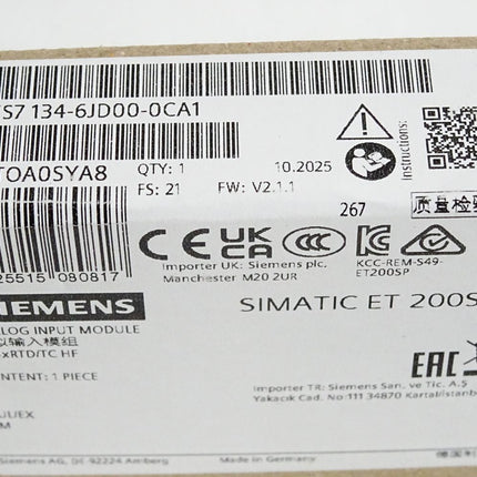 Siemens 6ES7134-6JD00-0CA1 6ES7 134-6JD00-0CA1 Analogmodul / Neu OVP versiegelt