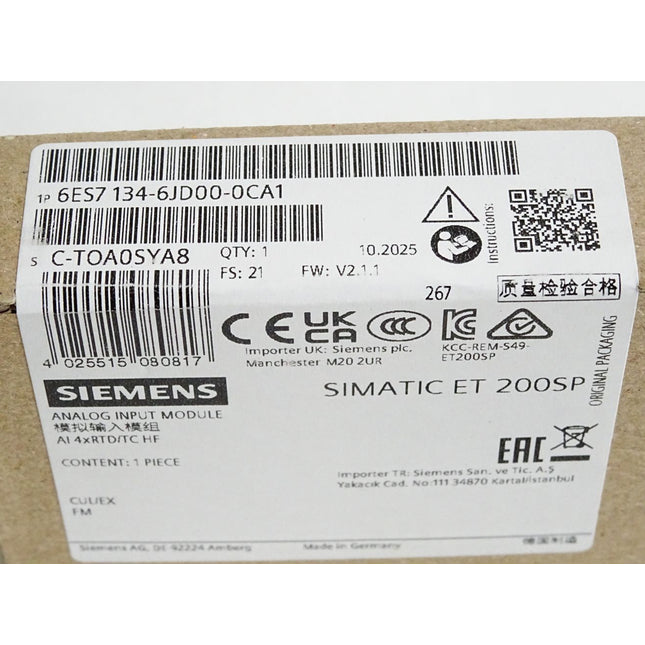 Siemens 6ES7134-6JD00-0CA1 6ES7 134-6JD00-0CA1 Analogmodul / Neu OVP versiegelt
