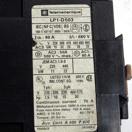 Telemecanique Schütz LP1-D503
