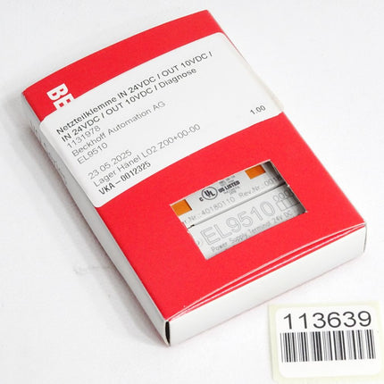 Beckhoff EL9510 Netzteilklemme / Neu OVP - Maranos.de