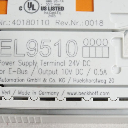 Beckhoff EL9510 Netzteilklemme / Neu OVP - Maranos.de