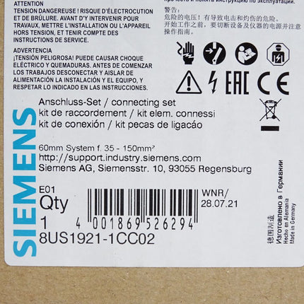 Siemens Anschlussmodul 8US1921-1CC02 / Neu OVP - Maranos.de