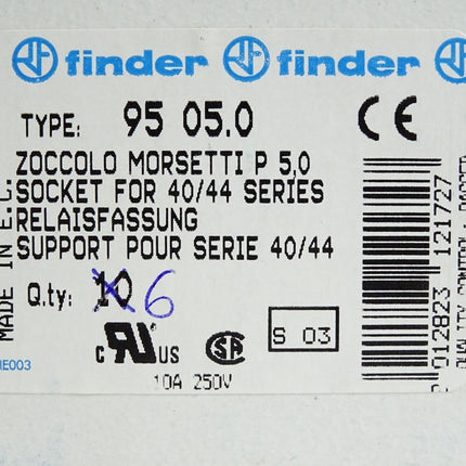 Finder Sockel 95.05.0 / Inhalt:6 Stück / Neu OVP