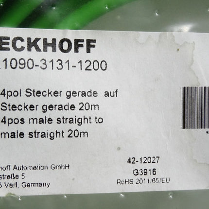 Beckhoff ZK1090-3131-1200 20m EtherCAT-Leitung / Neu OVP - Maranos.de