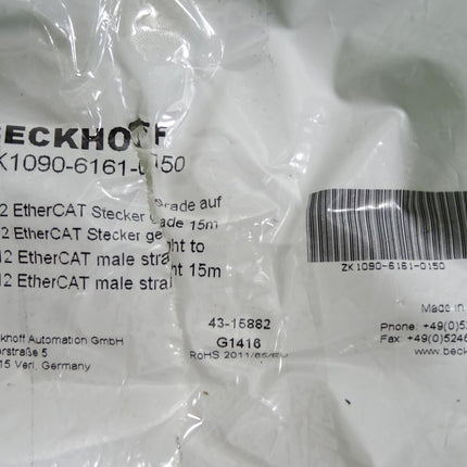 Beckhoff ZK1090-6161-0150 15m EtherCAT-Leitung / Neu OVP - Maranos.de