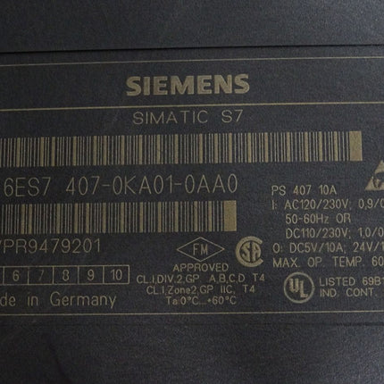 Siemens S7-400 PS 407 6ES7407-0KA01-0AA0 6ES7 407-0KA01-0AA0