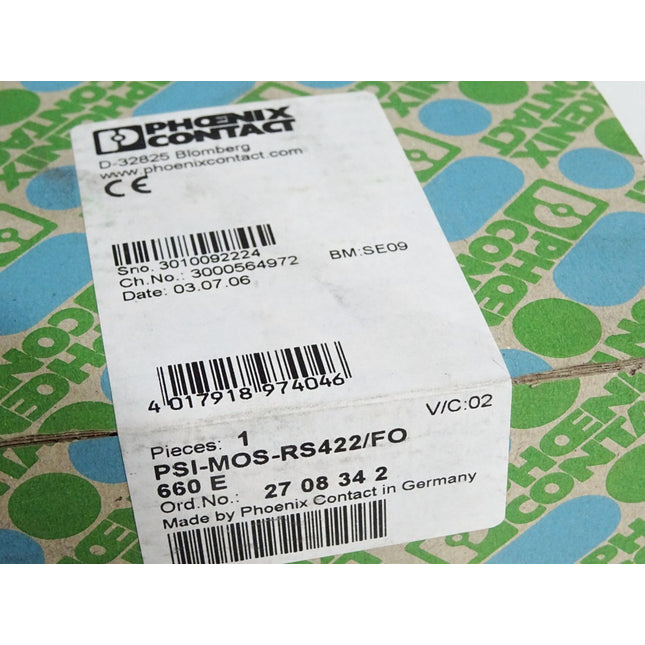 Phoenix Contact PSI-MOS-RS422/FO 660 E LWL-Umsetzer 2708342 / Neu OVP versiegelt - Maranos.de